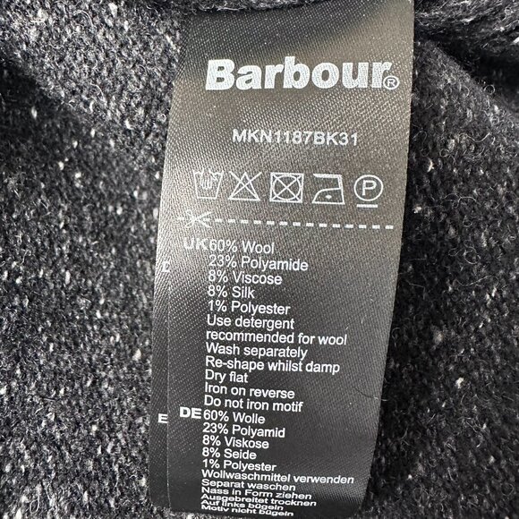 Barbour Men's Essential Tisbury Half Zip Lambswool Blend Sweater, Size Sm, Black - Picture 12 of 14